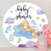 Aperturee - Sleepy Bear Round Boys Baby Shower Backdrops